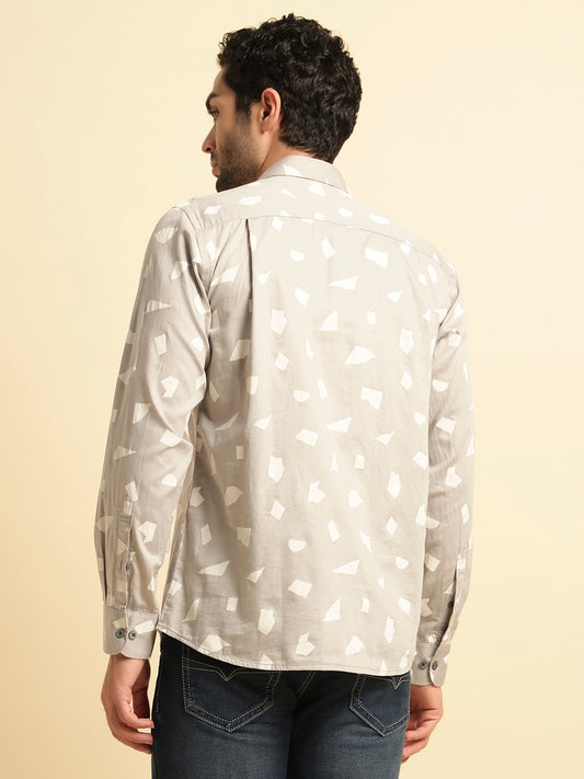 Casual Shirt for Men | Breathable & Soft with Color Fastness Regular Fit Spread Collar Neck Cotton Fabric Printed Pattern