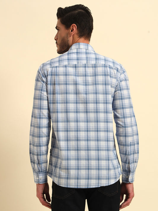 Casual Shirt for Men | Breathable & Soft with Color Fastness Regular Fit Spread Collar Neck Cotton Fabric Checkered Pattern