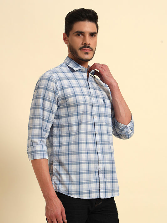 Casual Shirt for Men | Breathable & Soft with Color Fastness Regular Fit Spread Collar Neck Cotton Fabric Checkered Pattern