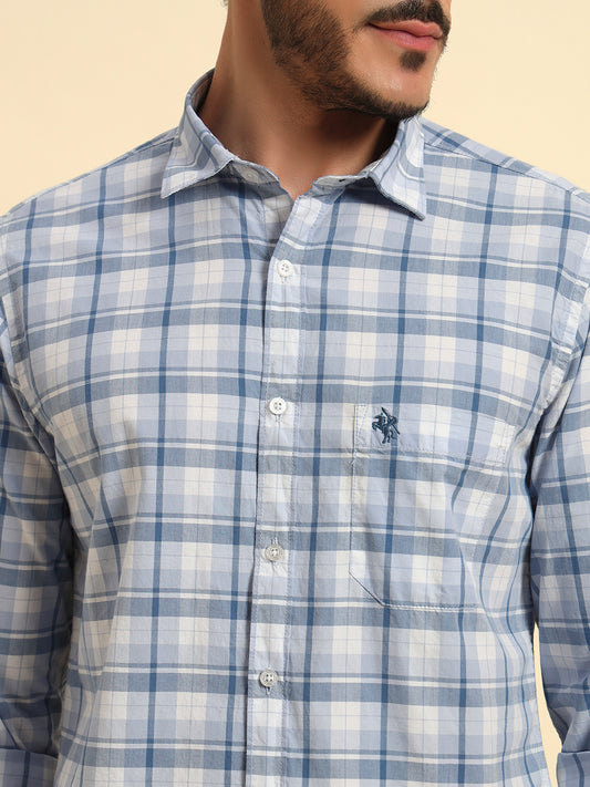 Casual Shirt for Men | Breathable & Soft with Color Fastness Regular Fit Spread Collar Neck Cotton Fabric Checkered Pattern
