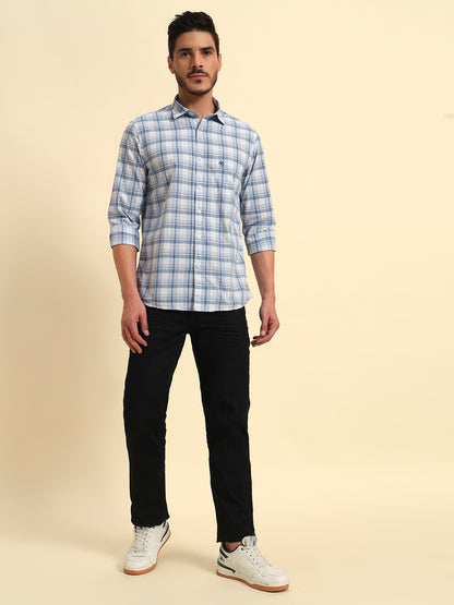 Casual Shirt for Men | Breathable & Soft with Color Fastness Regular Fit Spread Collar Neck Cotton Fabric Checkered Pattern