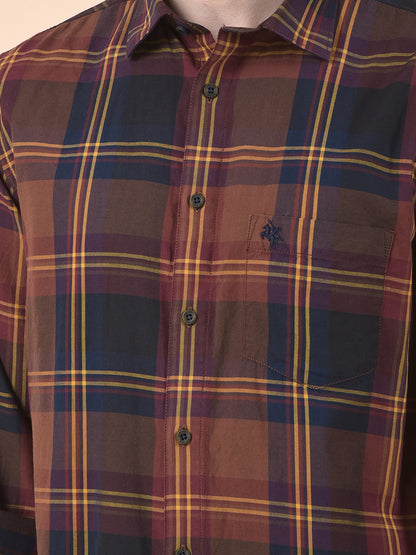 Casual Shirt for Men | Breathable & Soft with Color Fastness Slim Cotton Fabric Check Pattern