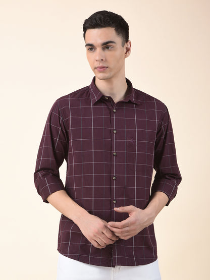 Casual Shirt for Men | Breathable & Soft with Color Fastness Slim Cotton Fabric Check Pattern