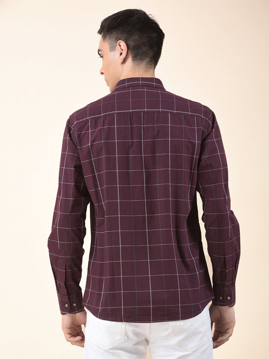 Casual Shirt for Men | Breathable & Soft with Color Fastness Slim Cotton Fabric Check Pattern