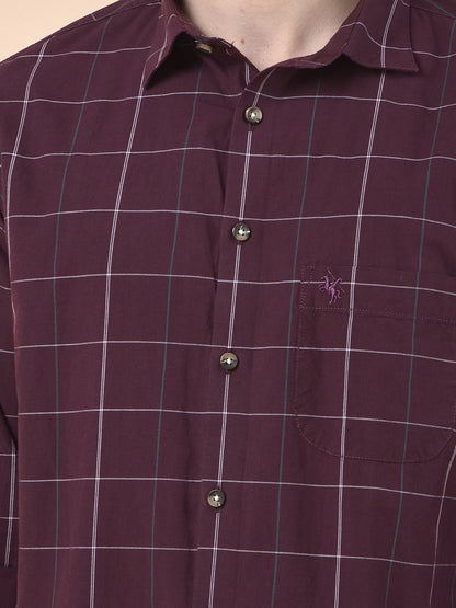 Casual Shirt for Men | Breathable & Soft with Color Fastness Slim Cotton Fabric Check Pattern