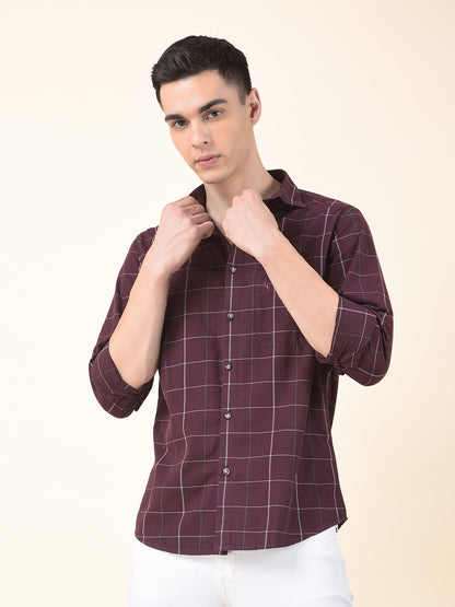 Casual Shirt for Men | Breathable & Soft with Color Fastness Slim Cotton Fabric Check Pattern