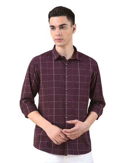 Casual Shirt for Men | Breathable & Soft with Color Fastness Slim Cotton Fabric Check Pattern