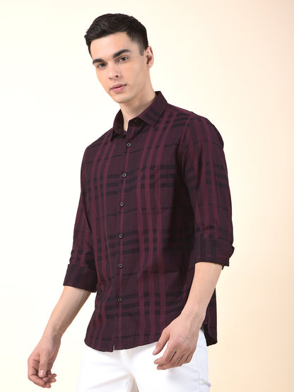 Casual Shirt for Men | Breathable & Soft with Color Fastness Slim Cotton Fabric Check Pattern