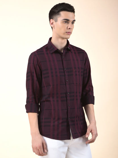 Casual Shirt for Men | Breathable & Soft with Color Fastness Slim Cotton Fabric Check Pattern