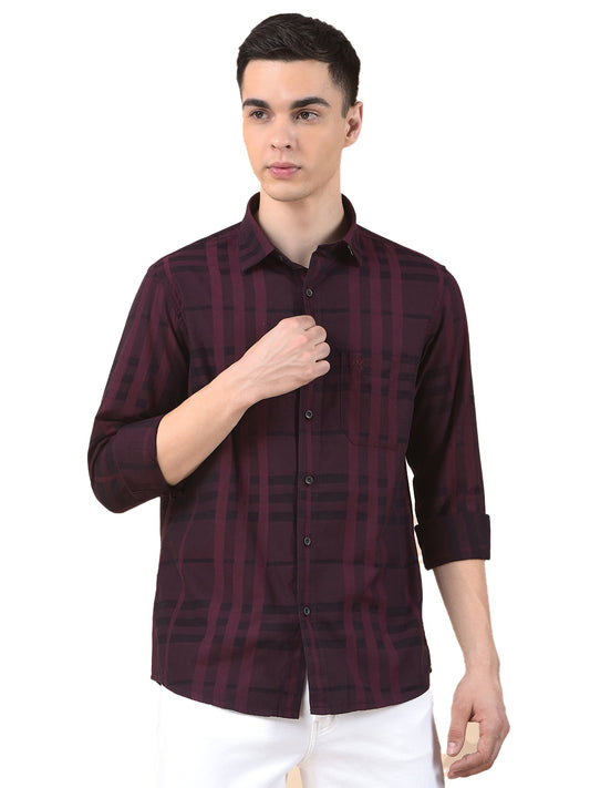 Casual Shirt for Men | Breathable & Soft with Color Fastness Slim Cotton Fabric Check Pattern