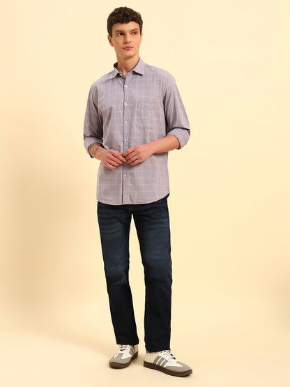 Casual Shirt for Men | Breathable & Soft with Color Fastness Regular Fit Spread Collar Neck Cotton Fabric Checkered Pattern
