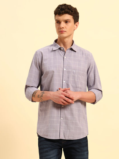 Casual Shirt for Men | Breathable & Soft with Color Fastness Regular Fit Spread Collar Neck Cotton Fabric Checkered Pattern