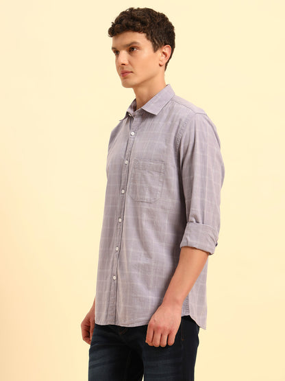 Casual Shirt for Men | Breathable & Soft with Color Fastness Regular Fit Spread Collar Neck Cotton Fabric Checkered Pattern