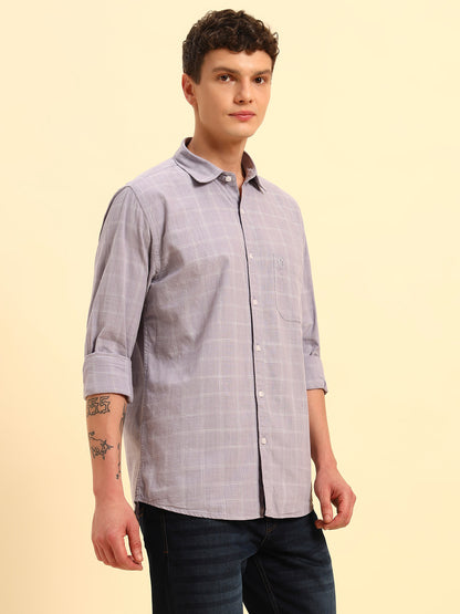 Casual Shirt for Men | Breathable & Soft with Color Fastness Regular Fit Spread Collar Neck Cotton Fabric Checkered Pattern