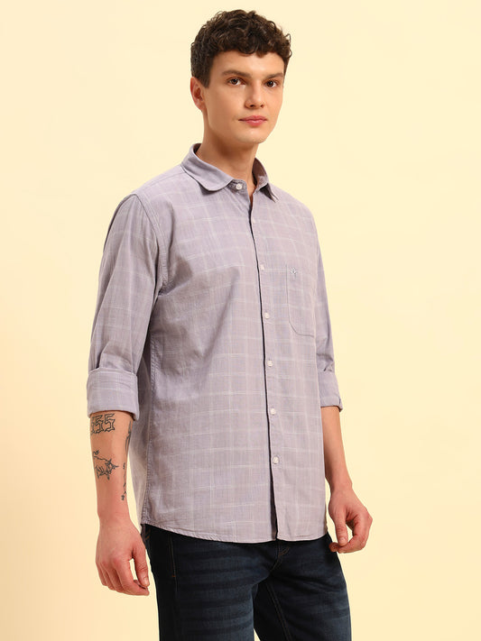 Casual Shirt for Men | Breathable & Soft with Color Fastness Regular Fit Spread Collar Neck Cotton Fabric Checkered Pattern