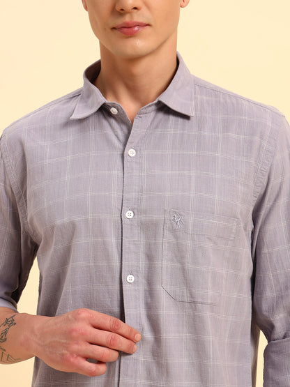 Casual Shirt for Men | Breathable & Soft with Color Fastness Regular Fit Spread Collar Neck Cotton Fabric Checkered Pattern