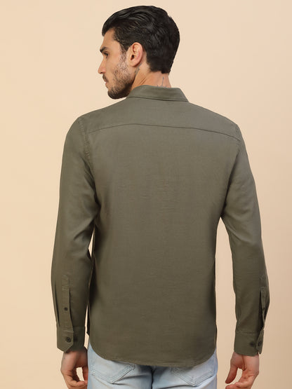 Men's Stylish Solid Casual Shirt | Regular Fit | Full Sleeve | Cotton Blend | Smart Casual Wear