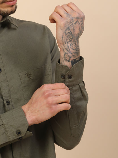 Men's Stylish Solid Casual Shirt | Regular Fit | Full Sleeve | Cotton Blend | Smart Casual Wear