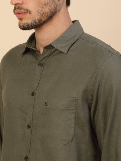 Men's Stylish Solid Casual Shirt | Regular Fit | Full Sleeve | Cotton Blend | Smart Casual Wear