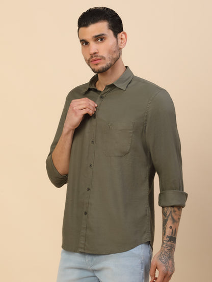 Men's Stylish Solid Casual Shirt | Regular Fit | Full Sleeve | Cotton Blend | Smart Casual Wear