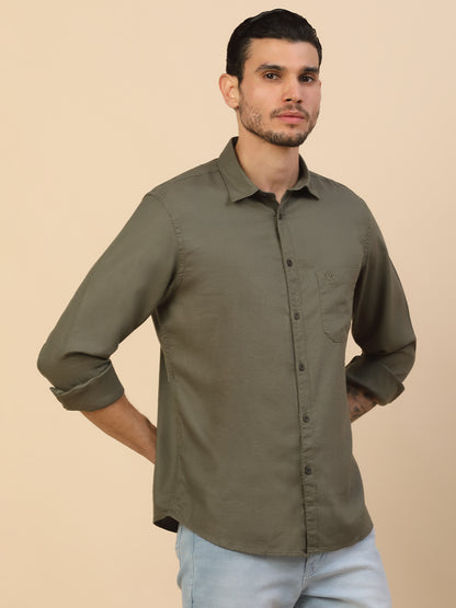 Men's Stylish Solid Casual Shirt | Regular Fit | Full Sleeve | Cotton Blend | Smart Casual Wear