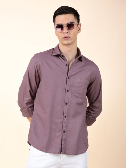 Casual Shirt for Men | Breathable & Soft with Color Fastness Slim Cotton Blend Fabric Solid Pattern