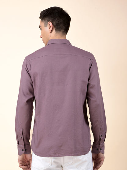 Casual Shirt for Men | Breathable & Soft with Color Fastness Slim Cotton Blend Fabric Solid Pattern