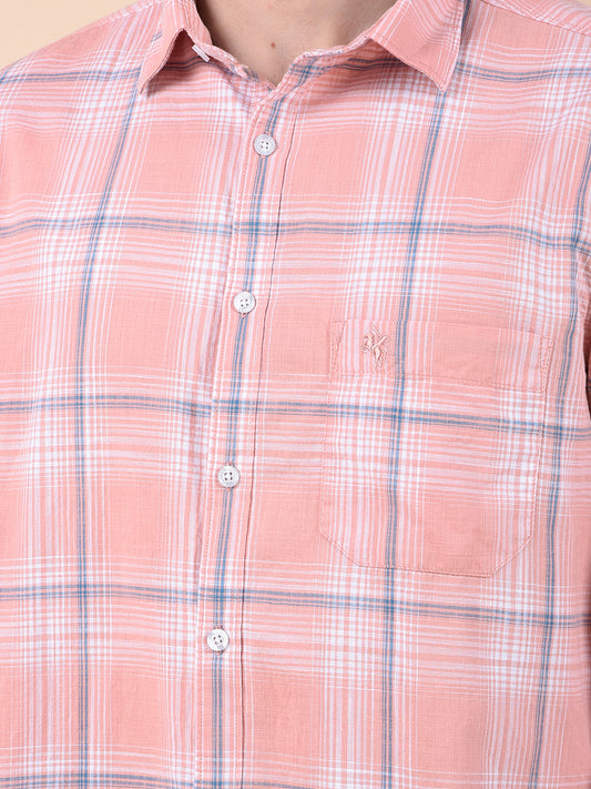 Casual Shirt for Men | Breathable & Soft with Color Fastness Slim Cotton Fabric Check Pattern