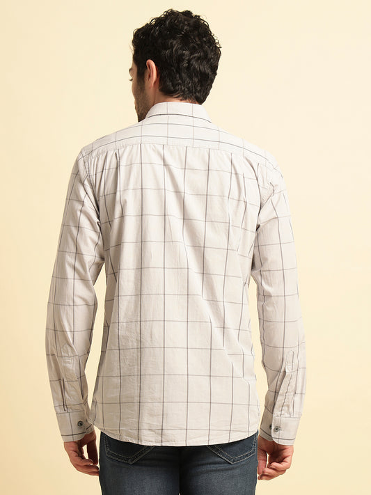 Casual Shirt for Men | Breathable & Soft with Color Fastness Regular Fit Spread Collar Neck Cotton Fabric Checkered Pattern
