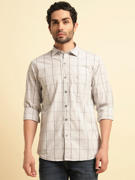 Casual Shirt for Men | Breathable & Soft with Color Fastness Regular Fit Spread Collar Neck Cotton Fabric Checkered Pattern