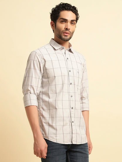 Casual Shirt for Men | Breathable & Soft with Color Fastness Regular Fit Spread Collar Neck Cotton Fabric Checkered Pattern