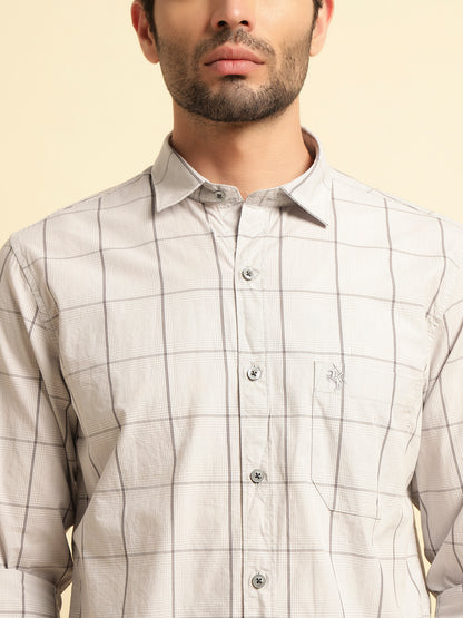 Casual Shirt for Men | Breathable & Soft with Color Fastness Regular Fit Spread Collar Neck Cotton Fabric Checkered Pattern