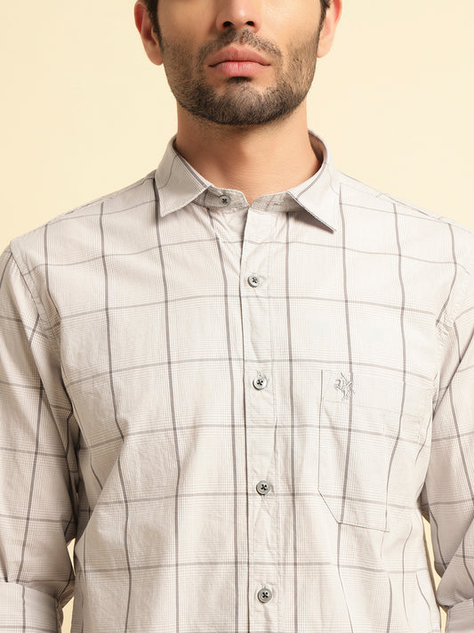 Casual Shirt for Men | Breathable & Soft with Color Fastness Regular Fit Spread Collar Neck Cotton Fabric Checkered Pattern