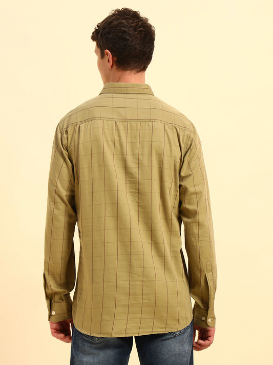 Casual Shirt for Men | Breathable & Soft with Color Fastness Regular Fit Spread Collar Neck Cotton Fabric Checkered Pattern