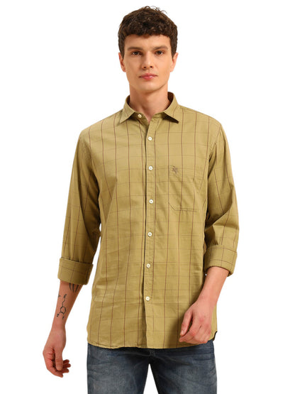 Casual Shirt for Men | Breathable & Soft with Color Fastness Regular Fit Spread Collar Neck Cotton Fabric Checkered Pattern
