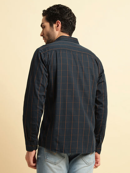 Casual Shirt for Men | Breathable & Soft with Color Fastness Regular Fit Spread Collar Neck Cotton Fabric Checkered Pattern