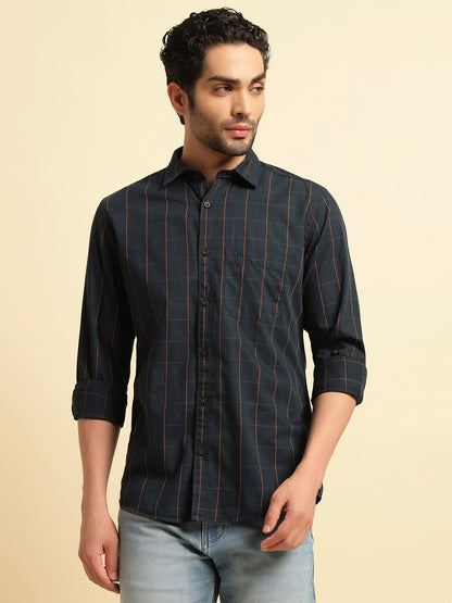 Casual Shirt for Men | Breathable & Soft with Color Fastness Regular Fit Spread Collar Neck Cotton Fabric Checkered Pattern