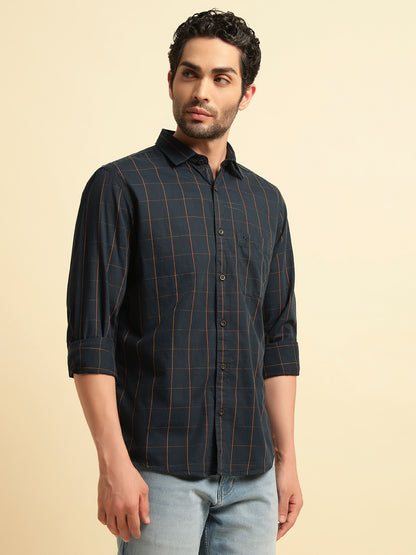 Casual Shirt for Men | Breathable & Soft with Color Fastness Regular Fit Spread Collar Neck Cotton Fabric Checkered Pattern
