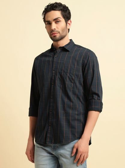 Casual Shirt for Men | Breathable & Soft with Color Fastness Regular Fit Spread Collar Neck Cotton Fabric Checkered Pattern
