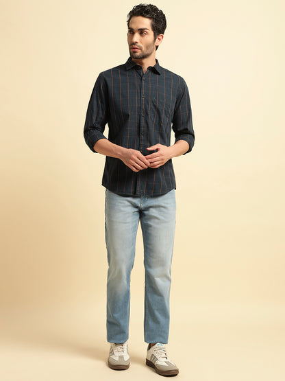 Casual Shirt for Men | Breathable & Soft with Color Fastness Regular Fit Spread Collar Neck Cotton Fabric Checkered Pattern