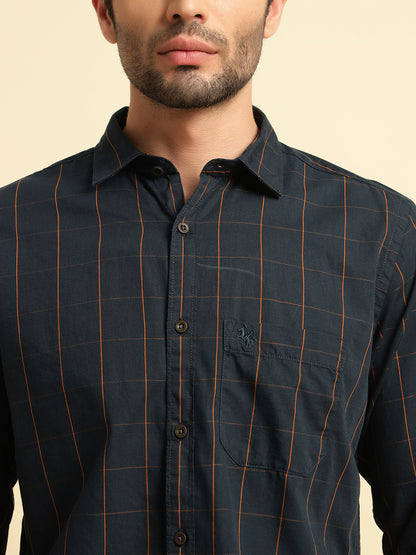 Casual Shirt for Men | Breathable & Soft with Color Fastness Regular Fit Spread Collar Neck Cotton Fabric Checkered Pattern
