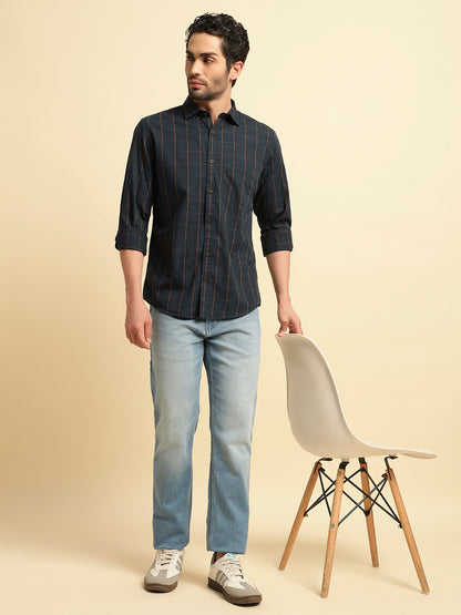 Casual Shirt for Men | Breathable & Soft with Color Fastness Regular Fit Spread Collar Neck Cotton Fabric Checkered Pattern