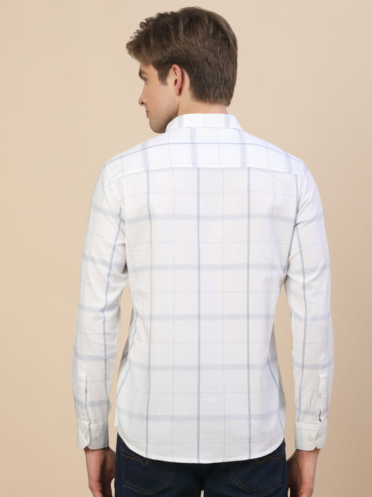 Casual Shirt for Men | Breathable & Soft with Color Fastness Regular Fit Spread Collar Neck Cotton Fabric Check Pattern