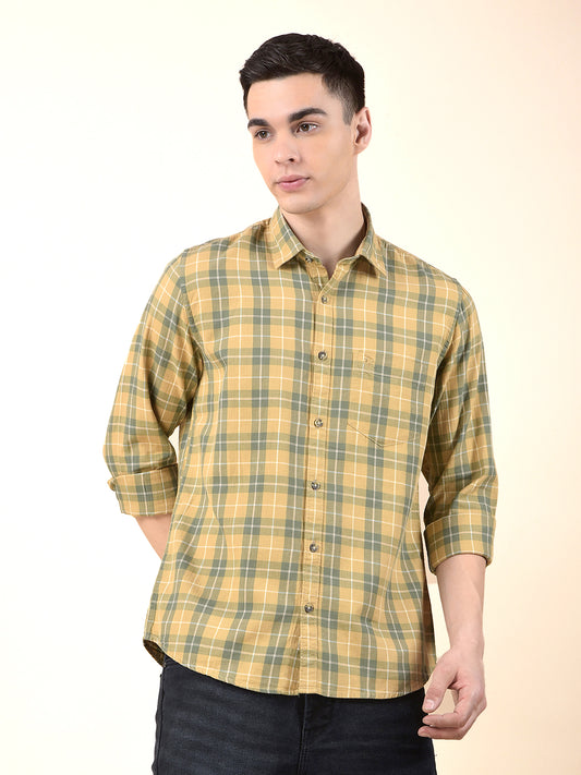 Casual Shirt for Men | Breathable & Soft with Color Fastness Slim Cotton Fabric Check Pattern