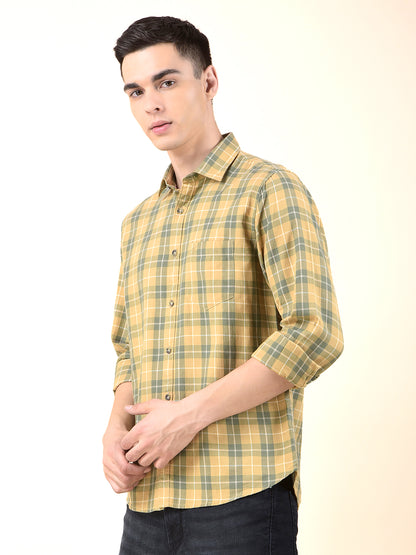 Casual Shirt for Men | Breathable & Soft with Color Fastness Slim Cotton Fabric Check Pattern