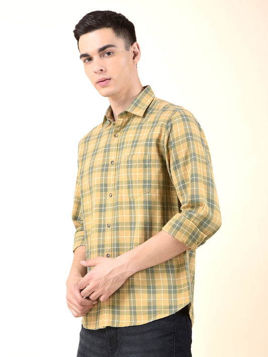 Casual Shirt for Men | Breathable & Soft with Color Fastness Slim Cotton Fabric Check Pattern