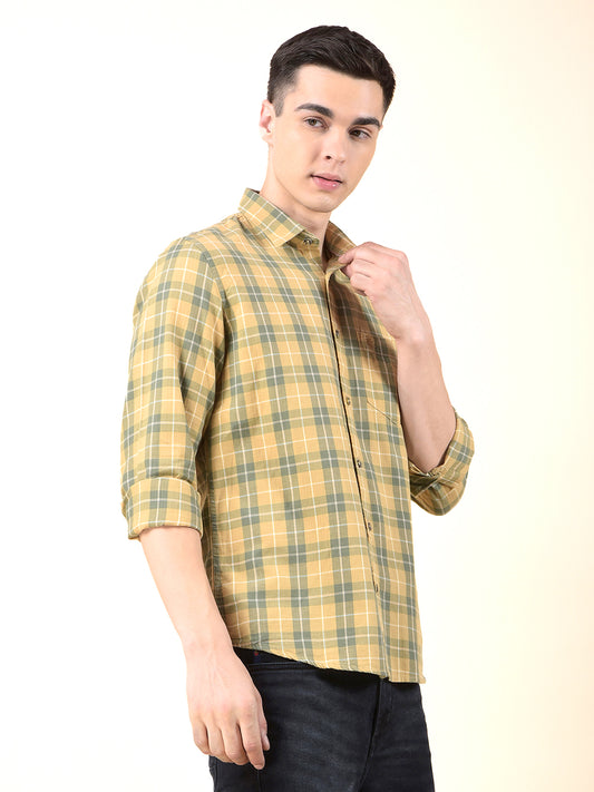 Casual Shirt for Men | Breathable & Soft with Color Fastness Slim Cotton Fabric Check Pattern