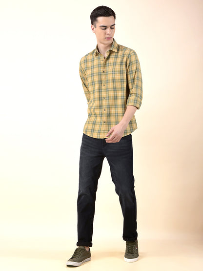 Casual Shirt for Men | Breathable & Soft with Color Fastness Slim Cotton Fabric Check Pattern