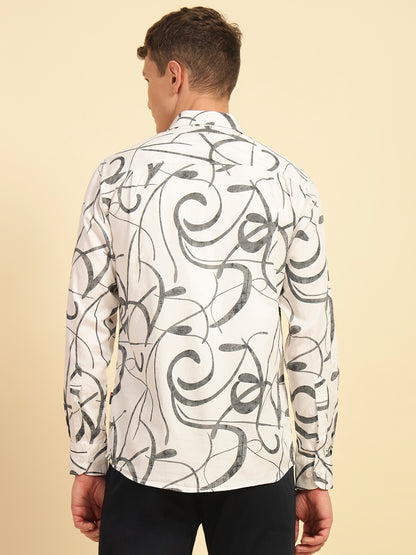 Casual Shirt for Men | Breathable & Soft with Color Fastness Regular Fit Cotton Fabric Printed Pattern