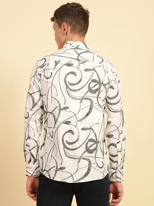 Casual Shirt for Men | Breathable & Soft with Color Fastness Regular Fit Cotton Fabric Printed Pattern